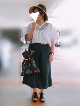 「ぽっちゃり、夏」｜「アイテム（腕時計）」を使った、みねやんさん（レディース・153cm）の秋コーディネート