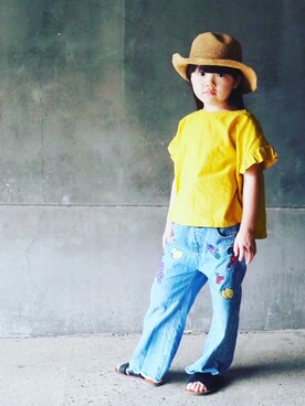 「handmade」｜「アイテム（サンダル）」を使った、acoさん（キッズ・110cm）の春コーディネート