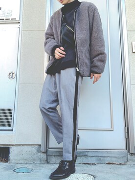 「RAGEBLUE（レイジブルー）のアイテム（ミリタリージャケット）」を使った、とっきーさん（メンズ・170cm）の冬コーディネート