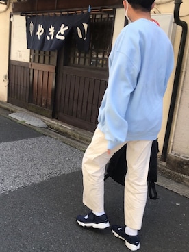 「コロナに負けない」｜「アイテム（スウェット）」を使った、KaneKoさん（メンズ・177cm）の春コーディネート