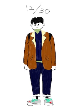 「le coq sportif」｜KaneKoさん（メンズ・177cm）の冬コーディネート
