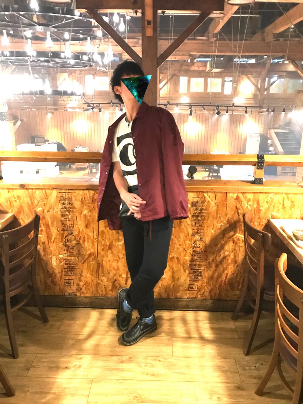 「WEGOのアイテム（その他アウター、レッド系）」を使った、Ryuさん（メンズ・176cm）の秋コーディネートの1枚目の写真