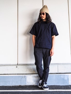 「AURALEE（オーラリー）のアイテム（Tシャツ/カットソー）」を使った、YOSHIWOさん（メンズ・171cm）の春コーディネート