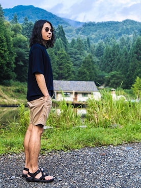 「アイテム（腕時計）」を使った、YOSHIWOさん（メンズ・171cm）の夏コーディネート