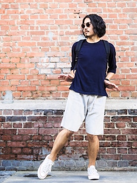 「アイテム（バッグ）」を使った、YOSHIWOさん（メンズ・171cm）の夏コーディネート