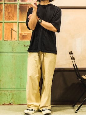 「アイテム（腕時計）」を使った、YOSHIWOさん（メンズ・171cm）の夏コーディネート