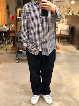 「アイテム（スラックス）」を使った、YOSHIWOさん（メンズ・171cm）の春コーディネート