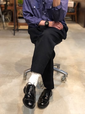 「アイテム（スラックス）」を使った、YOSHIWOさん（メンズ・171cm）の春コーディネート