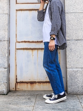 「アイテム（腕時計）」を使った、YOSHIWOさん（メンズ・171cm）の春コーディネート