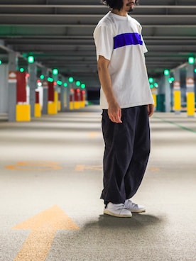 「アイテム（カーゴパンツ）」を使った、YOSHIWOさん（メンズ・171cm）の夏コーディネート