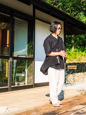 「アイテム（バッグ）」を使った、YOSHIWOさん（メンズ・171cm）の夏コーディネート