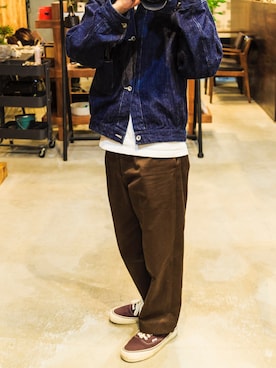 「COMOLI（コモリ）のアイテム（ジャケット/アウター）」を使った、YOSHIWOさん（メンズ・171cm）の秋コーディネート