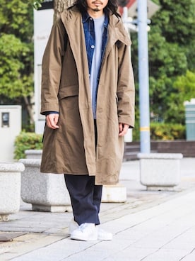 「COMOLI（コモリ）のアイテム（ジャケット/アウター）」を使った、YOSHIWOさん（メンズ・171cm）の冬コーディネート