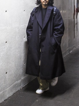 「COMOLI（コモリ）のアイテム（ジャケット/アウター）」を使った、YOSHIWOさん（メンズ・171cm）の冬コーディネート