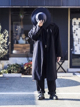 「COMOLI（コモリ）のアイテム（ブルゾン）」を使った、YOSHIWOさん（メンズ・171cm）の冬コーディネート