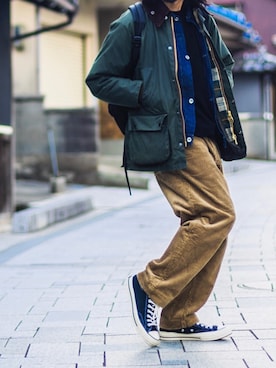 「COMOLI（コモリ）のアイテム（ジャケット/アウター）」を使った、YOSHIWOさん（メンズ・171cm）の冬コーディネート