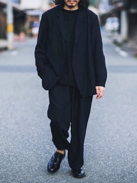 「COMOLI（コモリ）のアイテム（ジャケット/アウター）」を使った、YOSHIWOさん（メンズ・171cm）の秋コーディネート