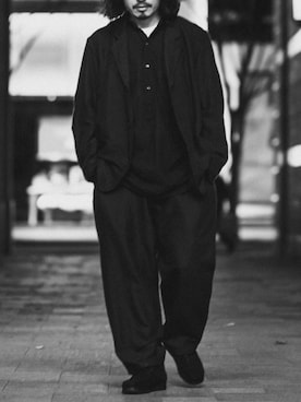 「COMOLI（コモリ）のアイテム（ジャケット/アウター）」を使った、YOSHIWOさん（メンズ・171cm）の春コーディネート