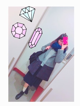 「chocol raffine robe（ショコラフィネローブ）のアイテム（チェスターコート）」を使った、lisa ikさん（レディース・161cm）の冬コーディネート