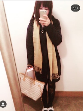 「LouisVuitton」｜「アイテム（スリッポン）」を使った、きみみchan♡さん（レディース・152cm）の冬コーディネート