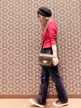 「COACH」｜「アイテム（ハンチング/ベレー帽）」を使った、きみみchan♡さん（レディース・152cm）の春コーディネート