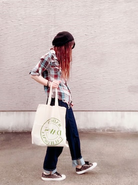 「COACH」｜「アイテム（ハンチング/ベレー帽）」を使った、きみみchan♡さん（レディース・152cm）の夏コーディネート
