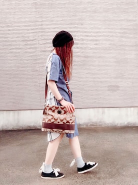 「COACH」｜「アイテム（ハンチング/ベレー帽）」を使った、きみみchan♡さん（レディース・152cm）の秋コーディネート