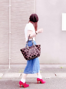 「COACH」｜「アイテム（ハンチング/ベレー帽）」を使った、きみみchan♡さん（レディース・152cm）の秋コーディネート