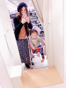 「西松屋」｜「アイテム（ハンチング/ベレー帽）」を使った、きみみchan♡さん（レディース・152cm）の冬コーディネート