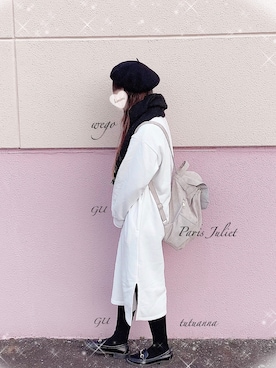 「スウェットワンピース」｜「アイテム（ローファー）」を使った、きみみchan♡さん（レディース・152cm）の冬コーディネート