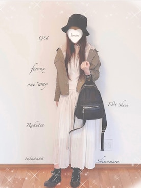 「Edit Sheen（エディットシーン）のアイテム（バックパック/リュック）」を使った、きみみchan♡さん（レディース・152cm）の春コーディネート