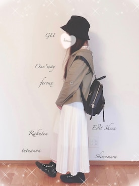 「Edit Sheen（エディットシーン）のアイテム（バックパック/リュック）」を使った、きみみchan♡さん（レディース・152cm）の春コーディネート