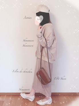 「ラテコーデ」｜「アイテム（帽子）」を使った、きみみchan♡さん（レディース・152cm）の春コーディネート
