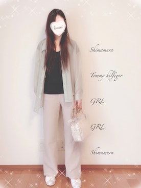 「透け感」｜「アイテム（セットアップ）」を使った、きみみchan♡さん（レディース・152cm）の春コーディネート
