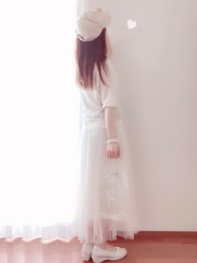 「消えそうな色コーデ」｜「アイテム（帽子）」を使った、きみみchan♡さん（レディース・152cm）の秋コーディネート