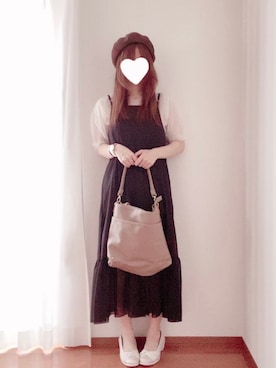 「ラブアンドピース2020」｜「アイテム（ハンチング/ベレー帽）」を使った、きみみchan♡さん（レディース・152cm）の秋コーディネート