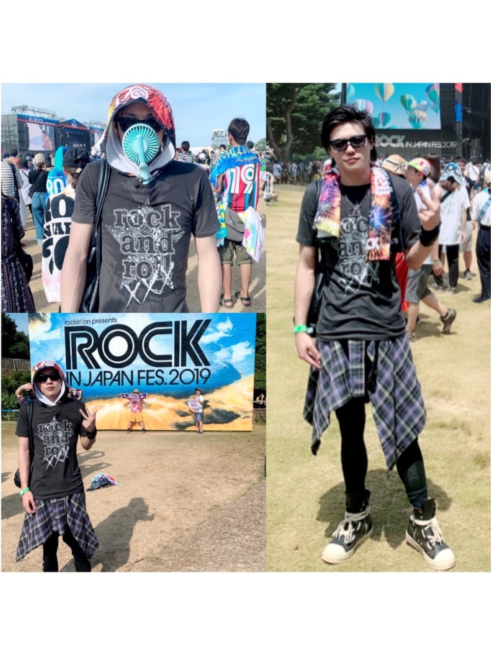 「ROCK IN JAPAN FES、rock in Japan 2019、RIJF2019」｜「ROENのアイテム（カーゴパンツ、ブラック系）」を使った、Z ♠️☠️さん（メンズ・170cm）の夏コーディネートの1枚目の写真