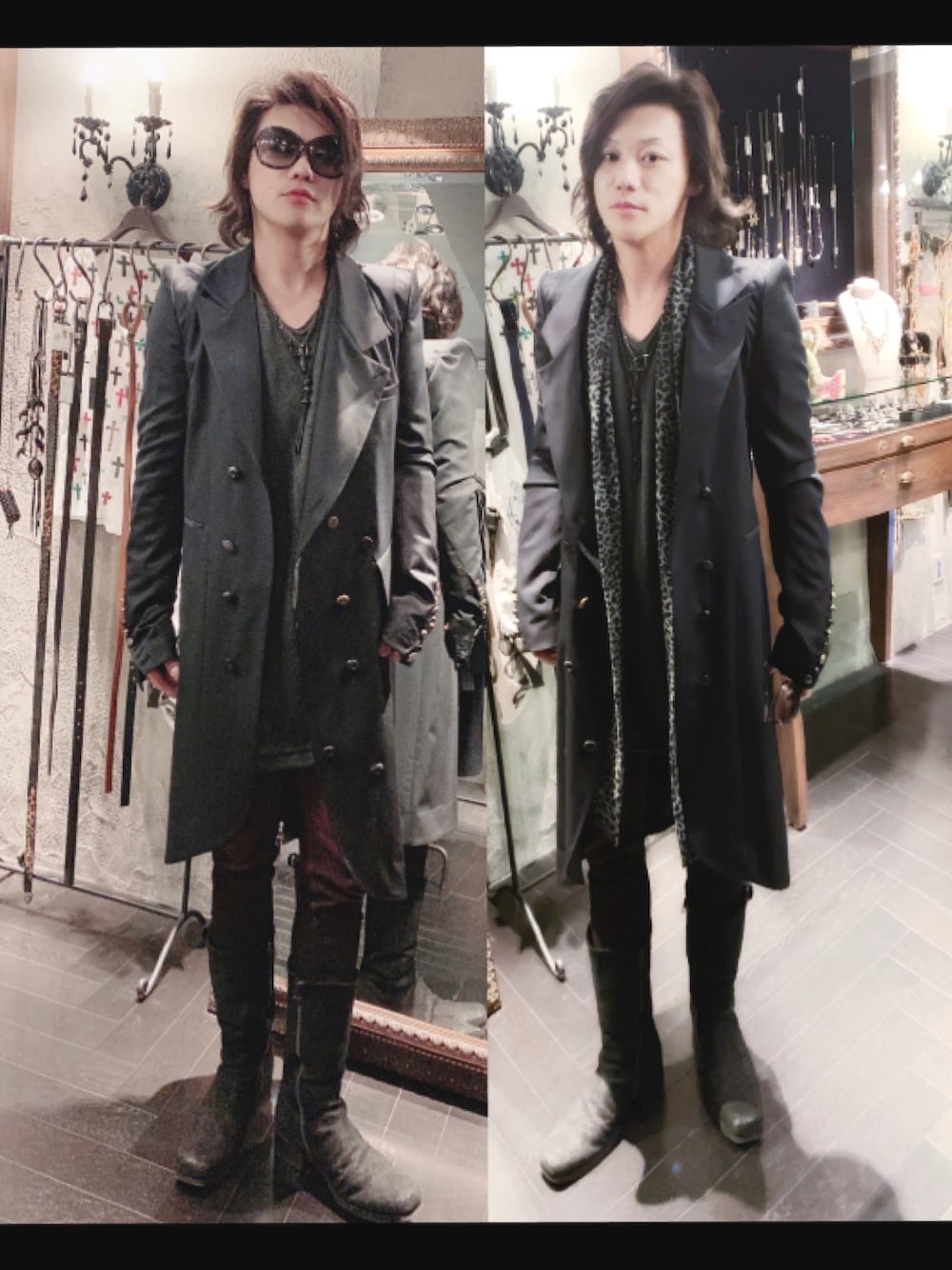 「royalflash梅田、IF SIX WAS NINE、ROYAL FLASH、FAGASSENT、gunda、kiryuyrik 、TOMFORD」｜「IF SIX WAS NINEのアイテム（チェスターコート、ブラック系）」を使った、Z ♠️☠️さん（メンズ・170cm）の冬コーディネートの1枚目の写真