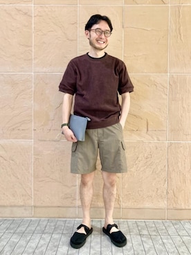 「アイテム（ポーチ、グレー系）」を使った、Satoshi Okimura さん（メンズ・171cm）の春コーディネート