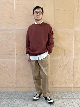 「SCYE BASICS（サイベーシックス）のアイテム（チノパンツ）」を使った、Satoshi Okimura さん（メンズ・171cm）の夏コーディネート