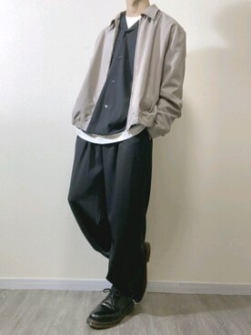 「WYM LIDNM（ウィム バイ リドム）の【WYM LIDNM】VINTAGE オーバーサイズ ZIPブルゾン（ブルゾン、ブラウン系）」を使った、kota.さん（メンズ・182cm）の春コーディネート