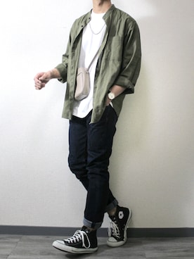 「INTER FACTORY（インターファクトリー）のWEARISTA tai × INTER FACTORY　シルバーネックレス（ネックレス、シルバー系）」を使った、kota.さん（メンズ・182cm）の春コーディネート