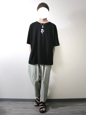 「ADRER（アドラー）の南京錠キーネックレス（ネックレス、シルバー系）」を使った、kota.さん（メンズ・182cm）の春コーディネート