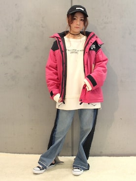 「RNA（アールエヌエー）のアイテム（その他アウター）」を使った、ミッツ☆さん（レディース・155cm）の冬コーディネート