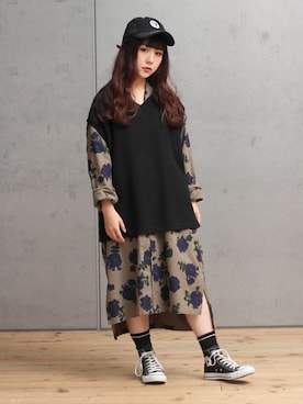 「ショップコート」｜「アイテム（ワンピース/ドレス）」を使った、ミッツ☆さん（レディース・155cm）の秋コーディネート