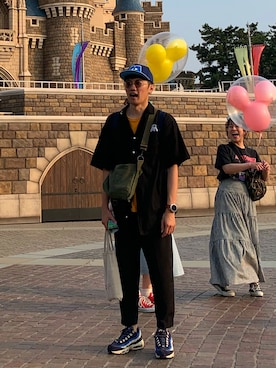 「travel」｜「アイテム（帽子）」を使った、OKpigさん（メンズ・170cm）の夏コーディネート