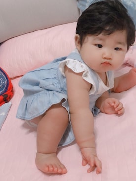 「NET（ネット）のアイテム」を使った、Kuo Sammiさん（キッズ・70cm）の夏コーディネート