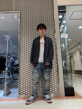 「JOHN LAWRENCE SULLIVAN（ジョンローレンスサリバン）のアイテム（トップス）」を使った、ryusei617さん（メンズ・172cm）の春コーディネート