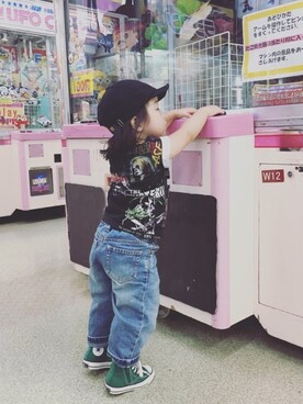 「JOEY HYSTERIC（ジョーイヒステリック）のアイテム」を使った、shumajiroさん（キッズ・80cm）の冬コーディネート