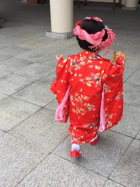 「七五三」｜「アイテム（浴衣）」を使った、shumajiroさん（キッズ・100cm）の秋コーディネート